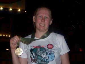 Jess with her medal